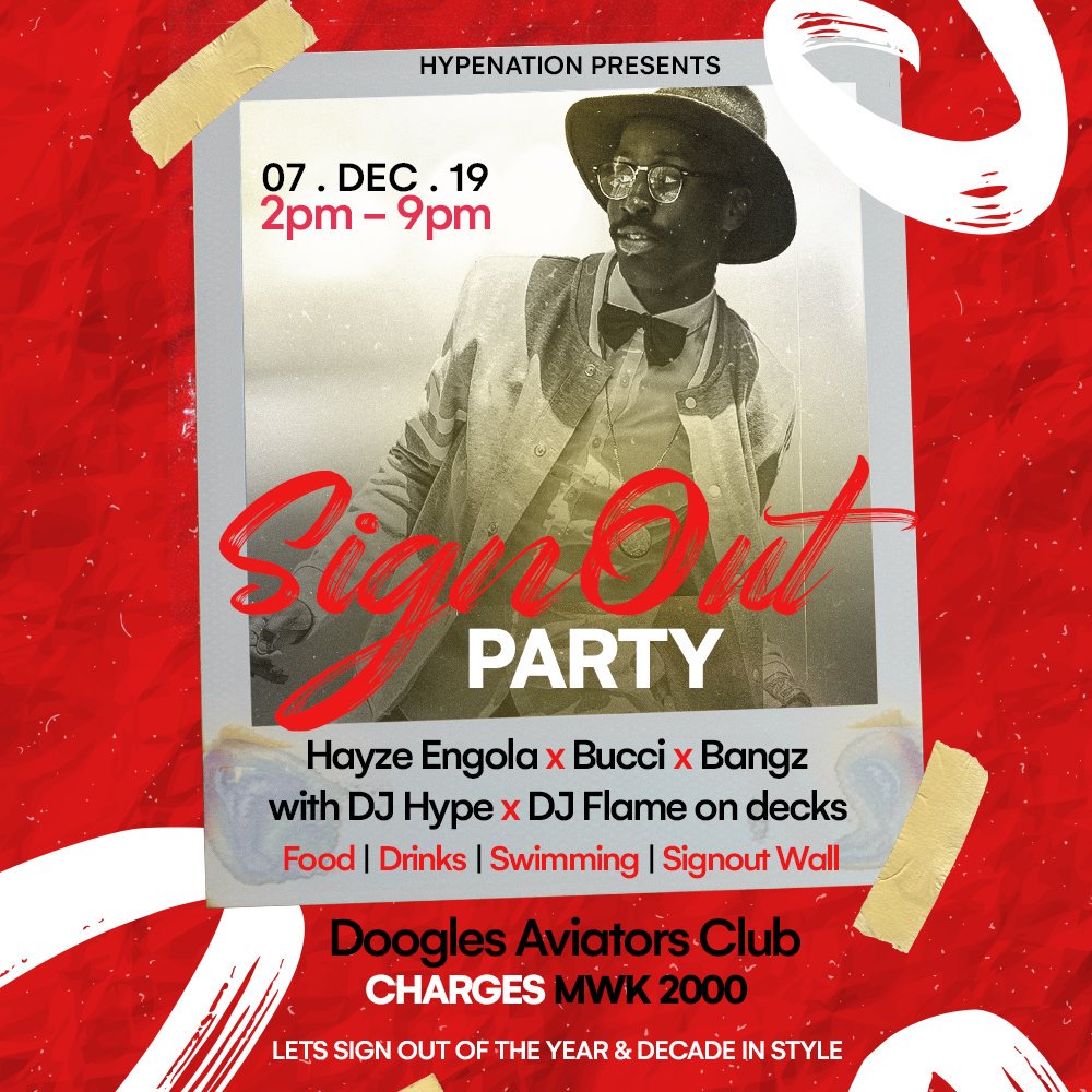 hype_thedeejay's tweet photo. We getting all set for the #NewYear and #New #Decade. Let's Sign-Out in style😎 #SignOutParty #Doogles @engola_hayze @BucciMwale19 @Bangz918 #DjHype @DJFlameMw @DooglesAvaiatorsClub!! Ntyre https://t.co/oNXZ66gJ36