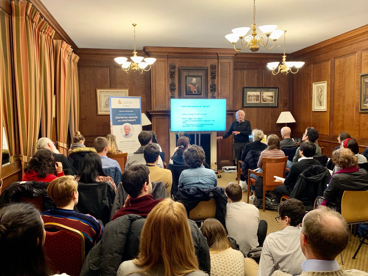 ExistentialUK's tweet photo. Yesterday, we had a pleasure to hear Dr. Alfried Laengle (@Alfried4) giving a lecture in front of 60 people in the packed room at Oxford University (@UniofOxford) 🎓💬 Excellent audience and great feedback! It was amazing to have so many of you there. #ExistentialAnalysis #Oxford https://t.co/xVSQGqpP86