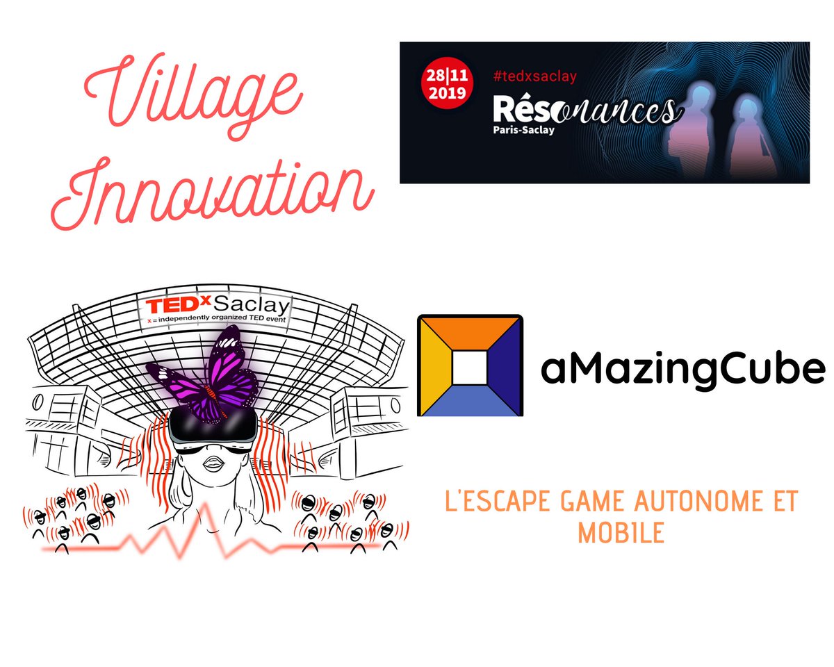 TEDxSaclay's tweet photo. J-7 @TEDxSaclay 2019 @operademassy  le 28 novembre dés 11H00 venez y découvrir plus qu'un partage d'idées mais venez y vivre des expériences : @amzcube vous emportera dans l'univers de l'#escapegame #sqybusinessdays https://t.co/MB1LAvW3v6