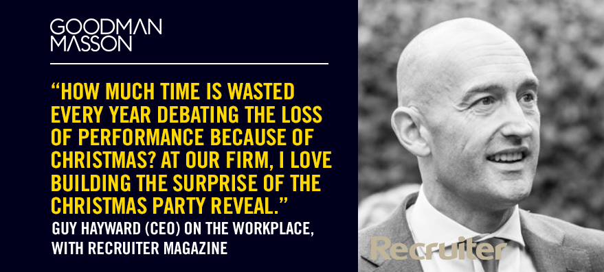 goodman_masson's tweet photo. Read about why our CEO, Guy Hayward, thinks celebrating the holidays is so important for the workplace, in this months @RecruiterMag... 👉https://t.co/F0hLNhjwo5👈 https://t.co/eyS4Dqxsdo