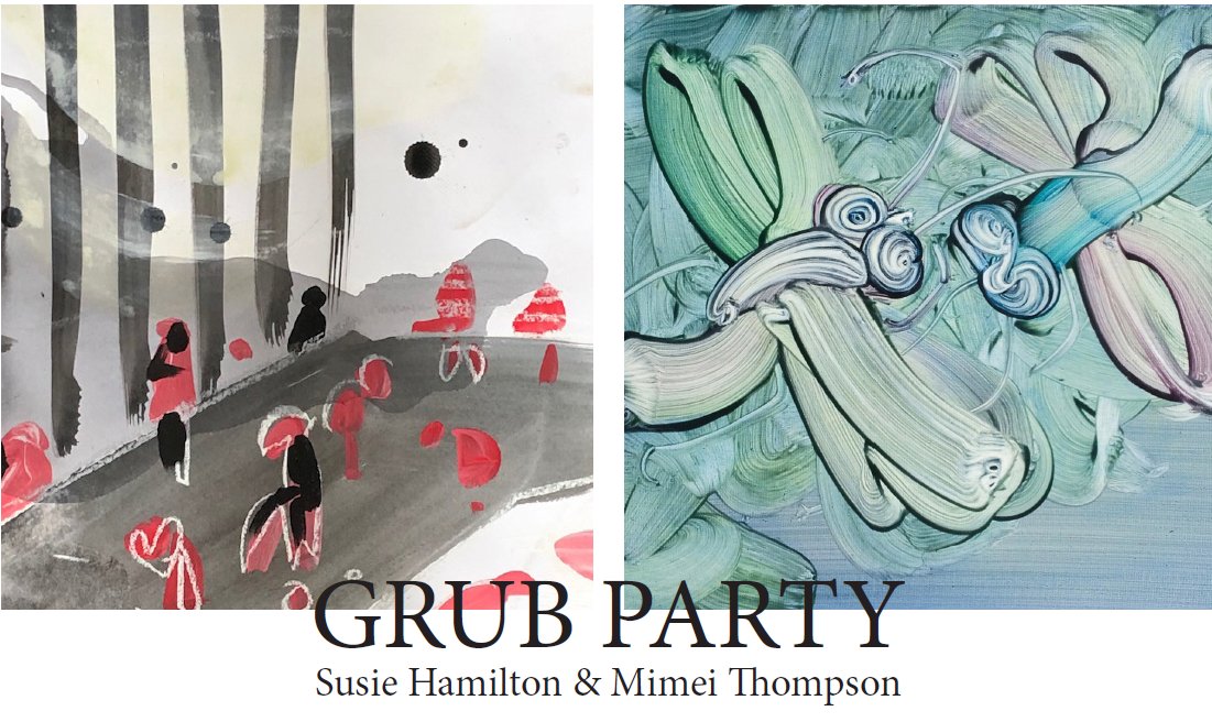 Transitionart's tweet photo. To celebrate the last day of our exhibition 'Grub Party' artists Mimei Thompson and Susie Hamilton will be in conversation in the gallery on Sunday 24 November. Drop by from 3pm to have a drink and hear their thoughts on morphing, mess, microbes and the alchemical stuff of paint. https://t.co/uR5b0WOWh6