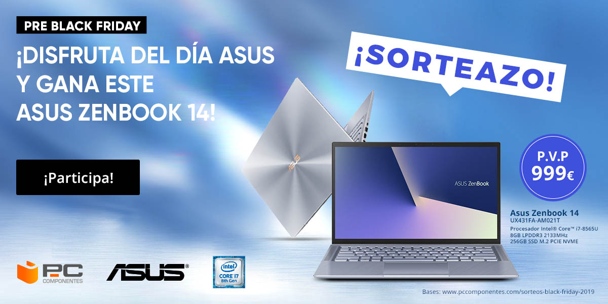 🚀SORTEAZO🚀

💻 Llévate esta pasada de portátil ASUS ZENBOOK 14"  siguiendo estos pasos

1⃣ RT ➕ Comenta con #PreBlackAsusPcComponentes diciendo qué harías con esta crema de PC
2⃣ Sigue a <a href="/pccomponentes/">PcComponentes</a> y <a href="/ASUS_ib/">ASUS España</a>
3⃣ Rellena el formulario 👉 pccom.co/2qnH4CB

🍀 ¡Suerte!