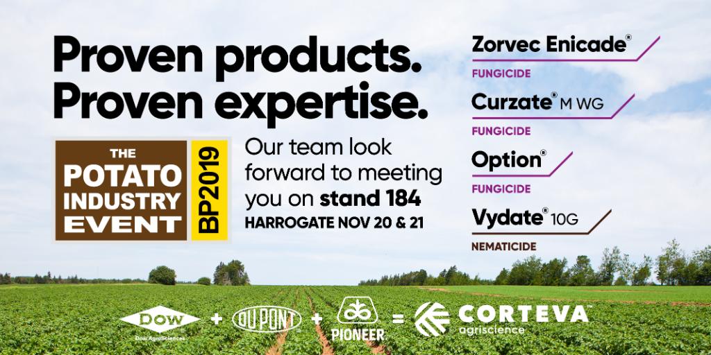 CortevaUK's tweet image. #BP2019 is in full swing! Remember to visit us on stand 184 to talk about #Vydate and #Zorvec, earn @BASISRegLtd points, or enter our competition to win a Horstine Microband Air, fitted and calibrated by @chafermachinery ready for use in early January.