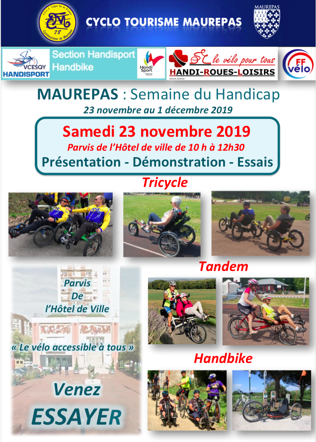 CtMaurepas's tweet photo. Dans le cadre de la journée du handicap, passez nous voir sur le parvis de l'hôtel de ville à Maurepas, @VilleMaurepas @CtMaurepas. Des solutions existent pour s'évader. Venez les essayer https://t.co/dhdRESwidf