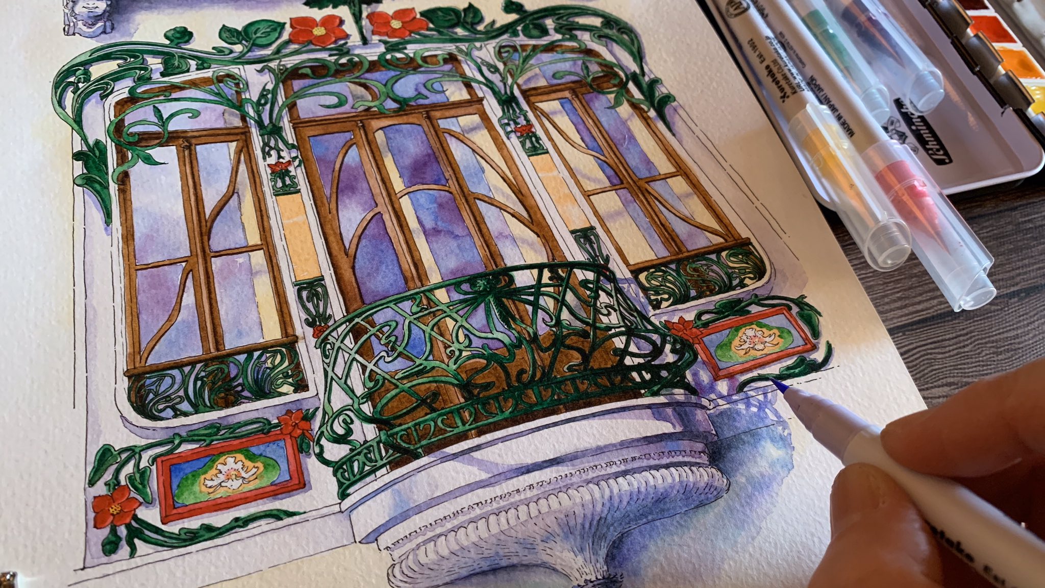 りひこ 絵 世界の出窓から ポルトportoの可愛いアルトノボ建築 アールヌーヴォー の2階部分を描きました ポルトガルの文化的建物ですが建物の名前はありません イラスト アナログ モレスキン 水彩絵を流して水彩民を増やそう 水彩 りひこ 絵 世界の出窓から ポルトportoの可愛いアルトノボ建築 アールヌーヴォー の2階部分を描きました ポルトガルの文化的建物ですが建物の名前はありません イラスト アナログ モレスキン 水彩絵を流して水彩民を増やそう 水彩