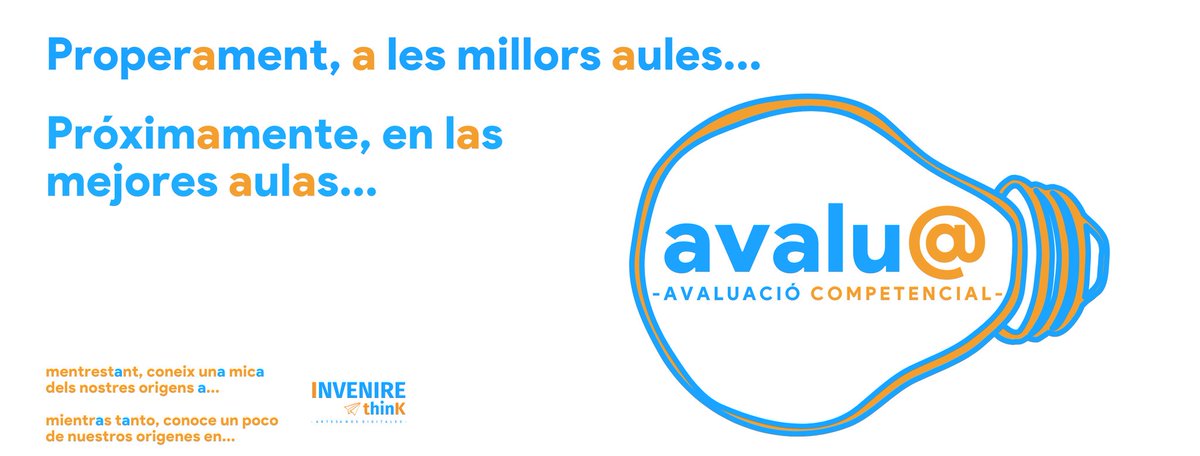 avaluaccio's tweet photo. Properament...
Próximamente...
@avaluaccio 

Mentrestant, coneix una mica...
Mientras tanto, conoce un poco...
@invenirethink 

#Avaluació #Competències #artesaniadigital  #ticnificació #Evalaución  #Competencias #artesaníadigital  #ticnificación https://t.co/nOQAcU143P
