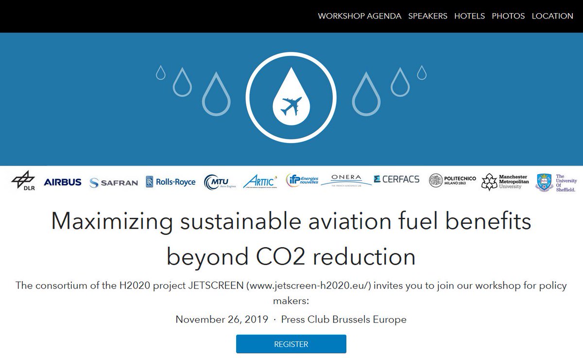 JETSCREEN_EU's tweet image. Interested to join us for the #JETSCREEN Policy Maker Workshop &quot;Maximizing sustainable #AviationFuel benefits beyond #CO2reduction&quot; next week Tuesday in Brussels? Register today, limited spaces are still available: eventleaf.com/jetscreenPMW