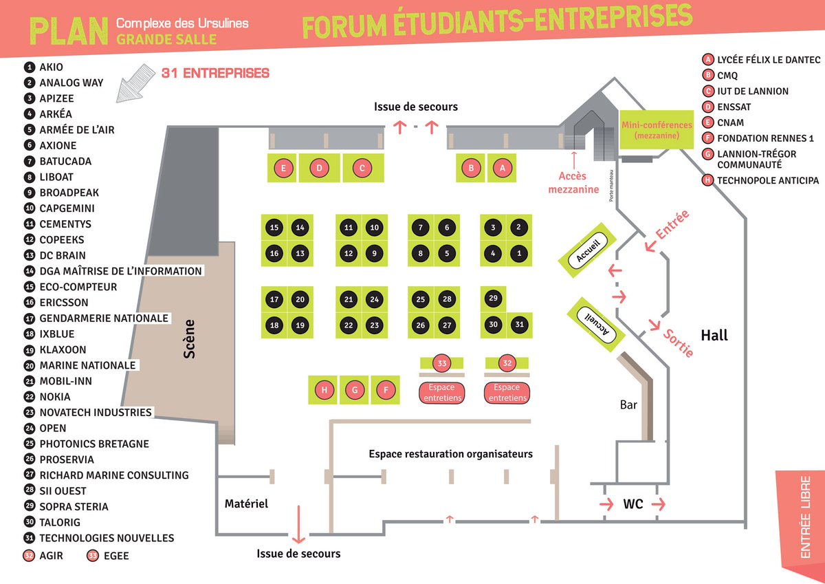 [FORUM]

C'est aujourd'hui le #forum #étudiants - #entreprises ! <a href="/ForumEE_Lannion/">FÉE</a> 
Étudiants de l' <a href="/enssat/">Enssat</a>, de l' <a href="/IUTlannion/">IUT Lannion</a> et du <a href="/lyceeLeDantec/">Lycée Le Dantec</a> n'oubliez pas de passer au stand n°3⃣0⃣ !

#lannion #portagesalarial 
<a href="/Anticipa/">Technopole Anticipa 💙💛</a> @UnivRennes1 <a href="/AggloLTC/">Agglo_LannionTregor</a>