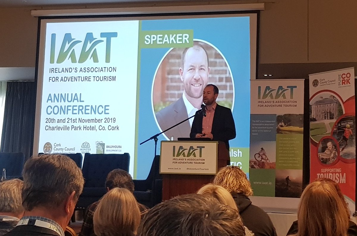 ais_odriscoll's tweet photo. Next up @EoghanOMW @Irishtourismind outlining the Opportunities & Challenges of Irish Tourism
We, as the tourism industry, are the only industry that can provide long term sustainable balance in rural Ireland
#AdventureTourism @IAAT_ie #IAATConference https://t.co/DQRkq5LcGG
