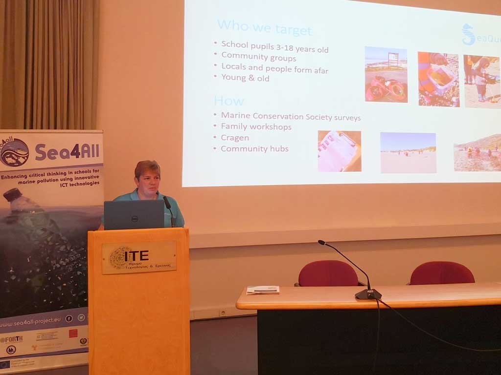 Sea4All's tweet photo. Presentation of "SeaQuest- love it don’t trash it!" by Anne Marie Davidson, Joanne Taylor-king, SeaQuest, United kingdom #Sea4All https://t.co/4OQXat1Z0g https://t.co/03sABjiD38