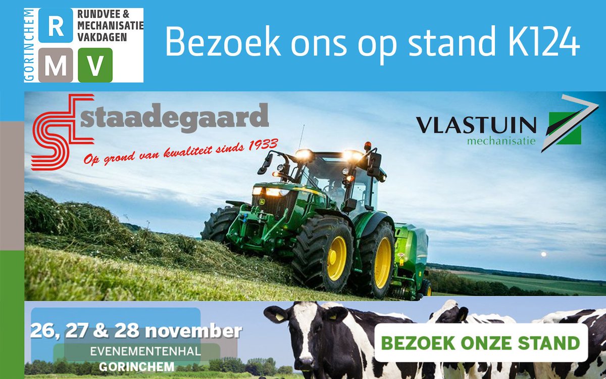 staadegaard's tweet photo. Volgende week staan wij op de Rundvee &amp; Mechanisatie Vakdagen in Gorinchem. Bezoek ons op stand K124!

https://t.co/xKEzHeLg1H

#beurs #gorinchem #rmv2019 https://t.co/ITwVB2LENp