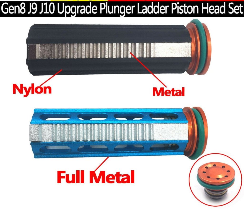 Upgrade Gearbox Plunger Ladder Piston Head For Gen8 J9 J10 M4A1 ACR GEL BLASTER