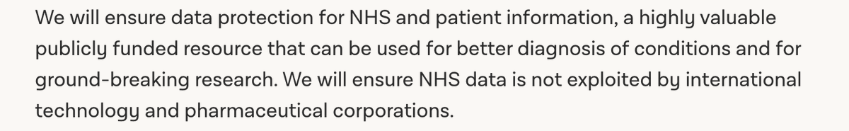 CommonFutrs's tweet photo. Welcome recognition in @UKLabour manifesto that NHS controlled data is valuable and steps are needed to prevent that value from leaking both at home and overseas - in keeping with our @FCC_UK policy positions: https://t.co/0hivypxaam https://t.co/E7SOPDUZOc
