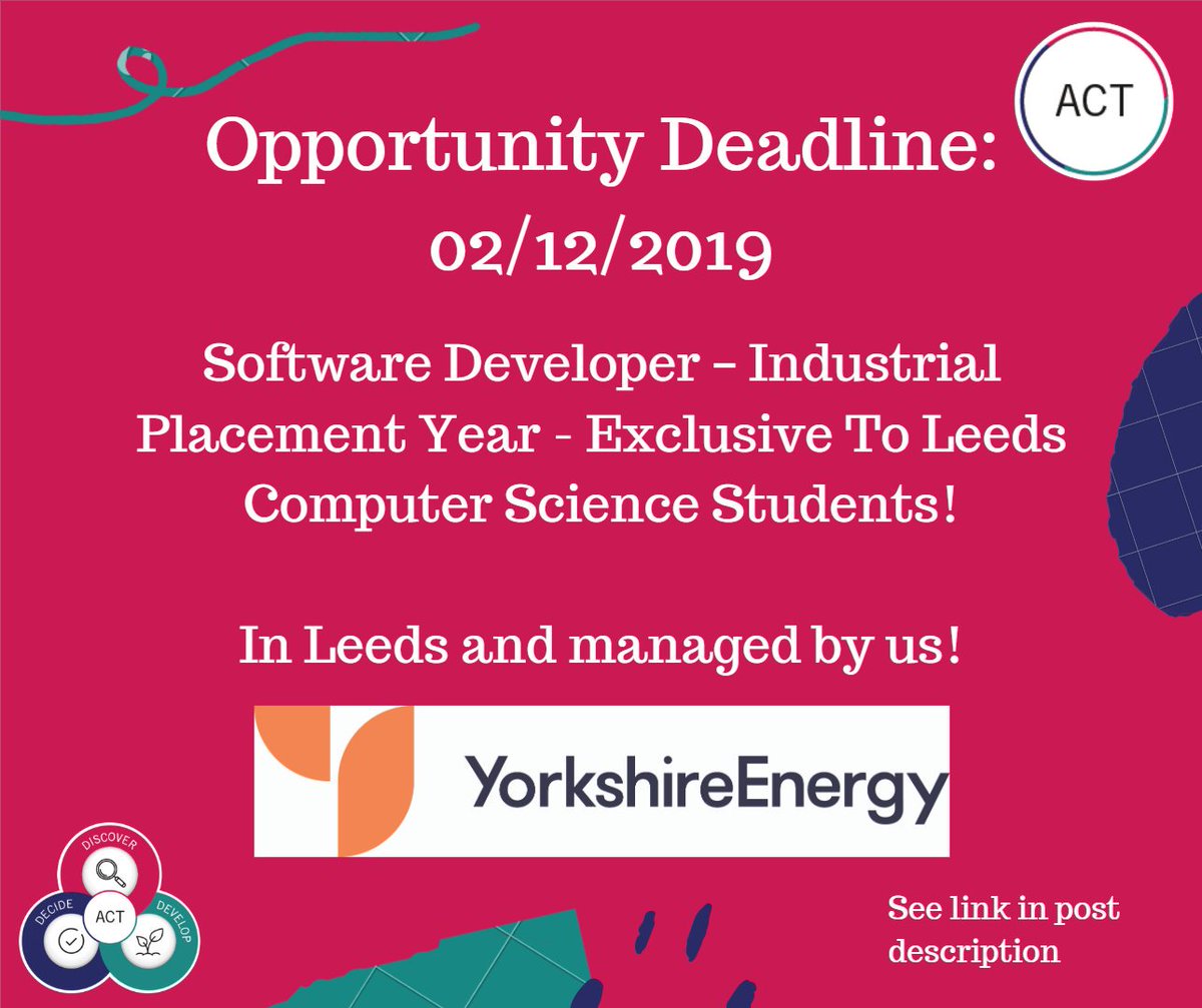 EPS_Employ's tweet image. We are looking for a Computer Science 2nd year student to join us and will rely on you to help build internal software utilities to help streamline our business.  This role is exclusive to Leeds University Computer Science students.
Apply here:
ow.ly/k97R50xgRBm