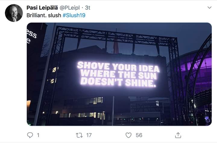 Plagiation is the new innovation #slush2019 #Slush19 #Slush
