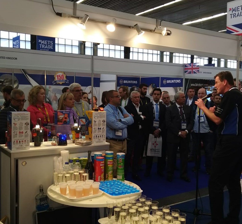 McMurdoGroup's tweet photo. #oroliamaritime celebrate the introduction of the new #Returnlinkservice beacons, powered by Galileo, at #mets2019. Come meet the team on stand 03.411 https://t.co/lRUdXduZcD
