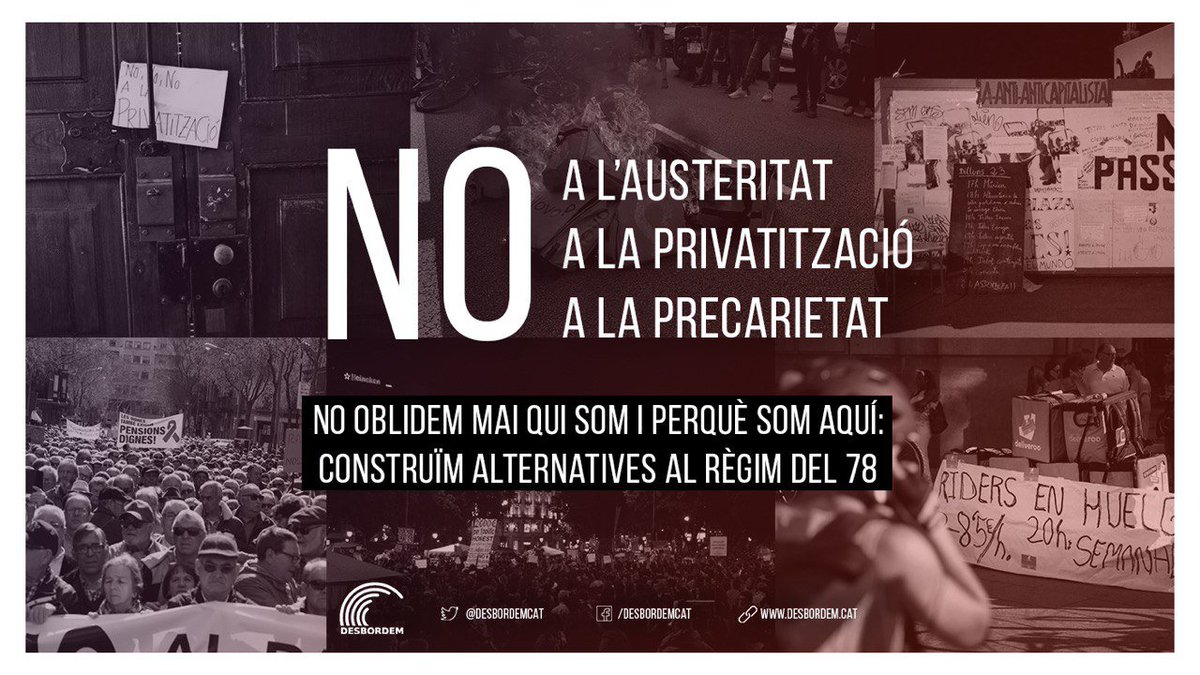 No oblidem mai qui som i perquè estem aquí: Construïm alternatives al Règim del 78. #ConsultaComuns