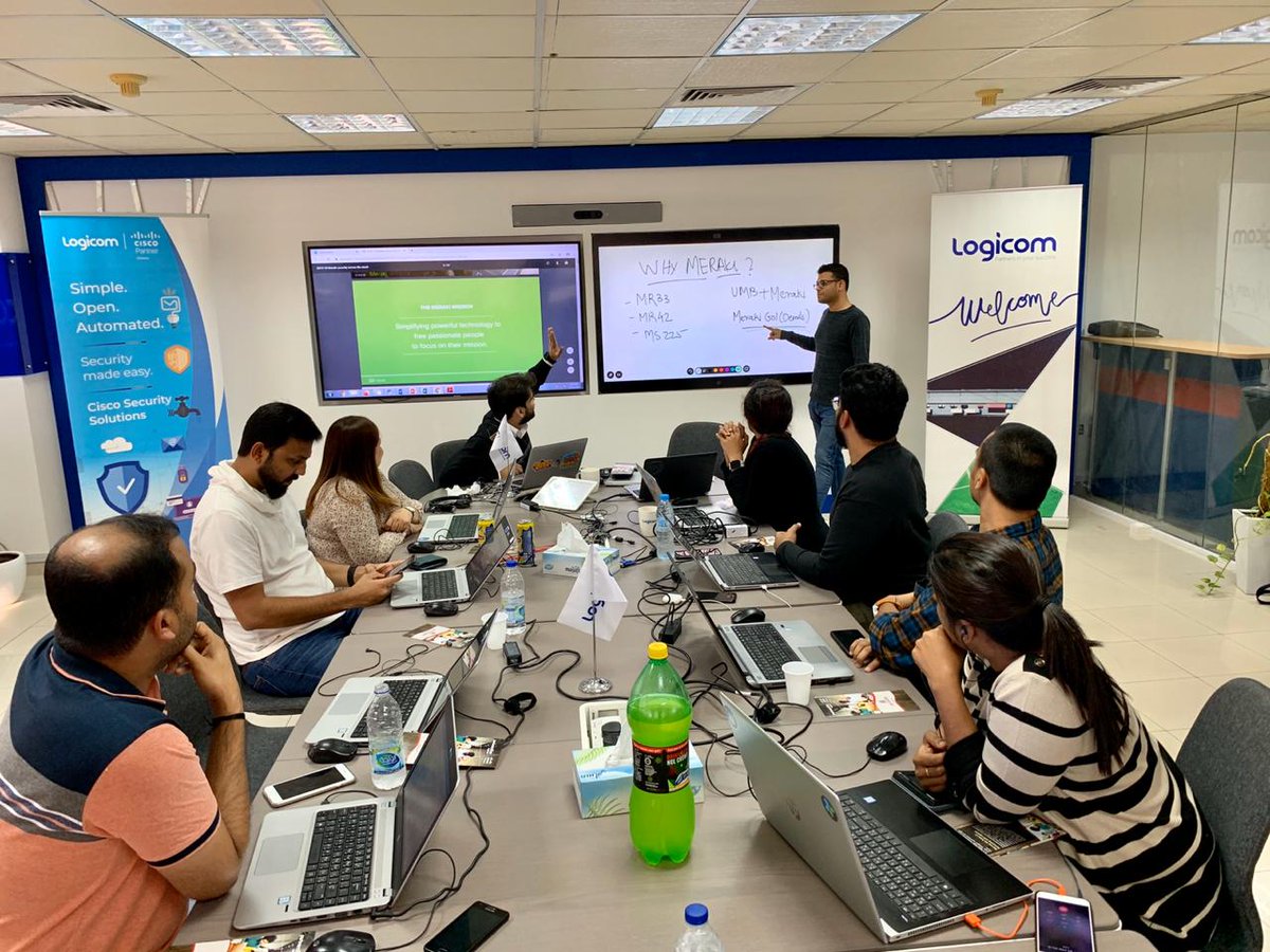 KatrinaPitogo's tweet image. #SneakPeek to today's @LogicomDisti @Cisco UAE Team's Internal Session at #LogicomDemoCafe. The discussion was focused on @meraki - which offers a simple, full-stack IT solution that will help our valued partners stay competitive in the market, drive ongoing business success.