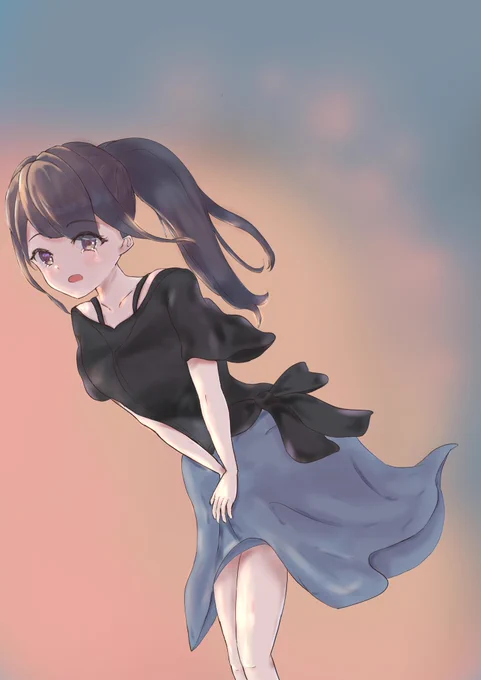 今度は青紅先生のキャラ塗りを参考にして描きました合成モードの使い方などとてもためになりました!@ ao_beni 