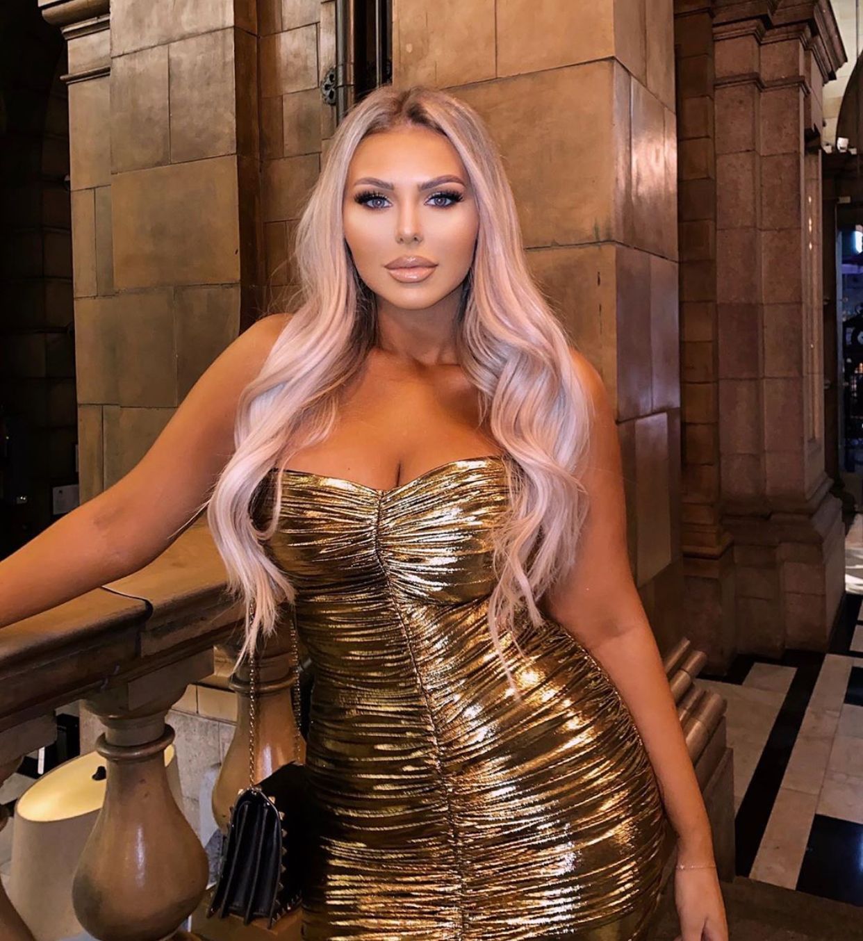 House of cb store gold dress