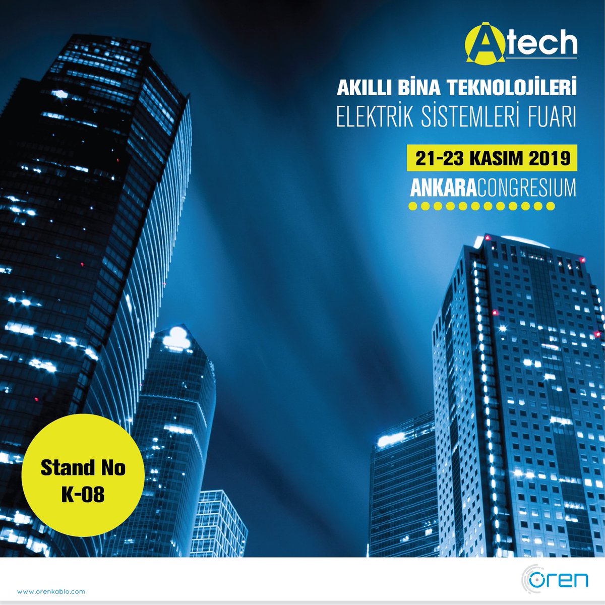 orencable's tweet photo. Atech Akıllı Bina Teknolojileri Elektrik Sistemleri Fuarı’nda tüm ziyaretçileri K-08 nolu standımıza bekliyoruz. #ankara #atechfuari #atechfuari2019 #akıllıbina #smartbuilding #orenkablo #orencables https://t.co/brsWULWLn2