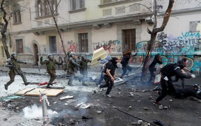 Violent repression unfolds in Chile.