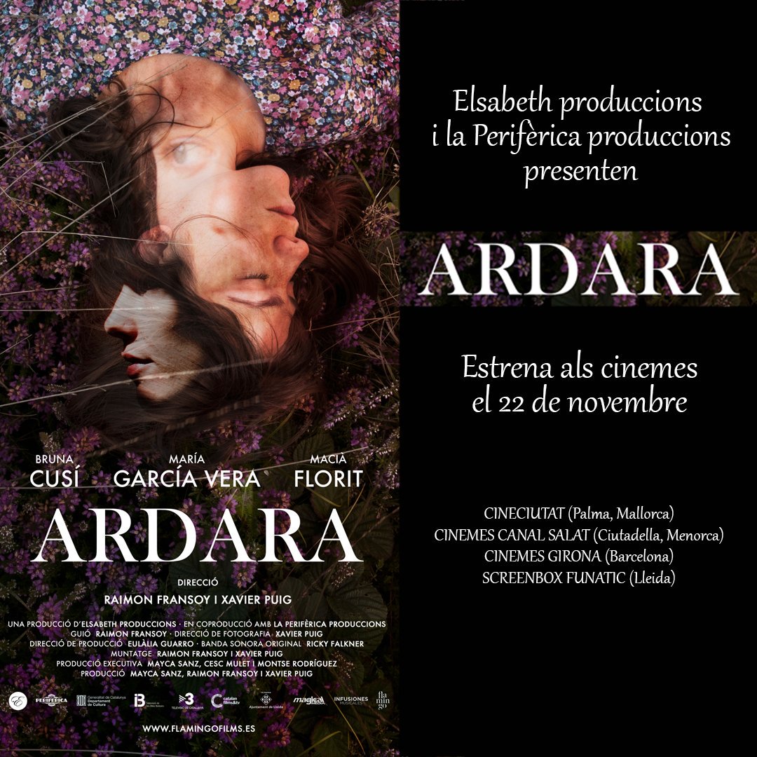 PerifericaProd's tweet photo. Divendres 22 de novembre, estrena als cinemes de la pel·lícula ARDARA de @elsabeth_pr i @PerifericaProd, dirigida per #RaimonFransoy i #XavierPuig.
https://t.co/px0d08MNoF https://t.co/UQrWyqHKxZ