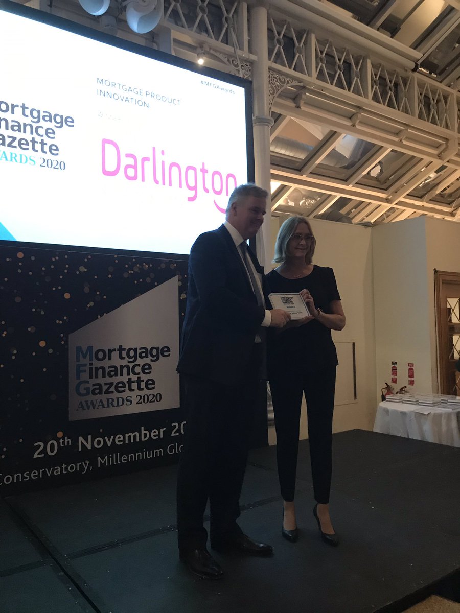 DarlingtonBS's tweet photo. Weβre over the moon to have been awarded Mortgage Product Innovation and been highly commended for Corporate Social Responsibility at the @MFG_Magazine #MFGAwards last night! Thank you so much to our incredible team for making this happen. https://t.co/py2u574jVG