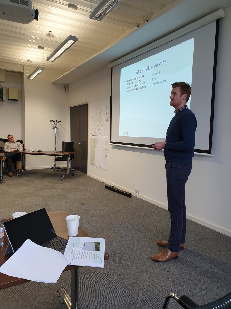 thefloodriskman's tweet photo. #enzygo delivering training to park managers on flood warning and evacuation plans @ParkHolidaysUK https://t.co/bJdDBeVm41