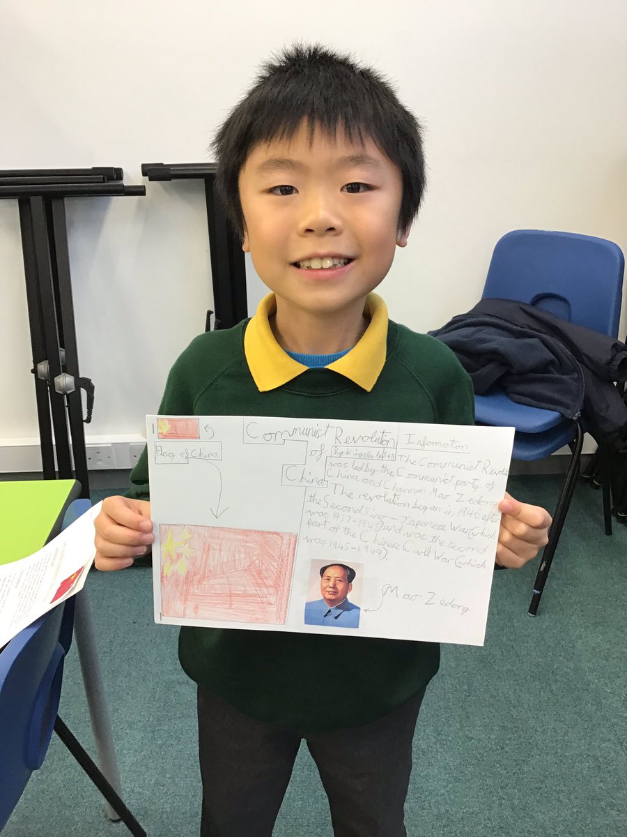 WoodpeckersMPS's tweet photo. The children chosen from Year 4 and Year 5 enjoyed showing off all their hard work about the Communist Revolution in China. https://t.co/UWk9O8Ilib