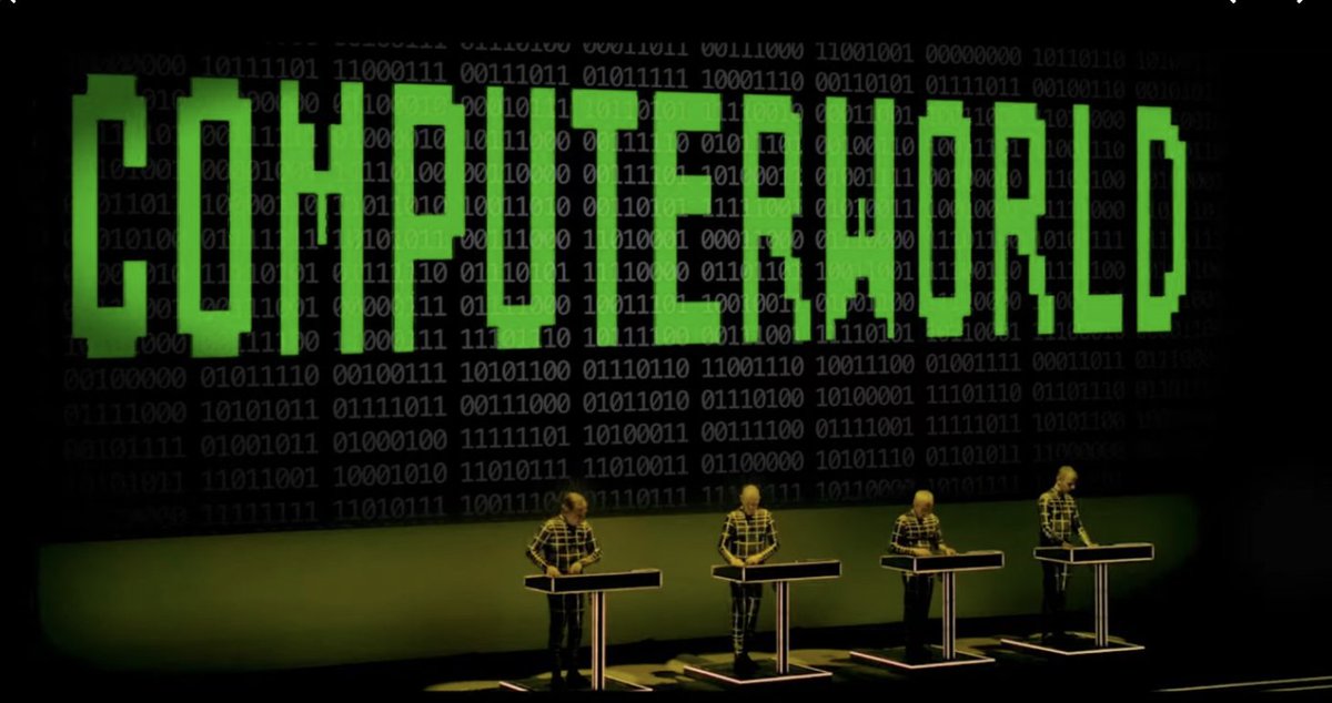 In 2000 I was resisting using Ppt for presentations as all its use around me was so very ugly. Then I went to a Kraftwerk concert, saw their projected graphics & immediately knew what to do.