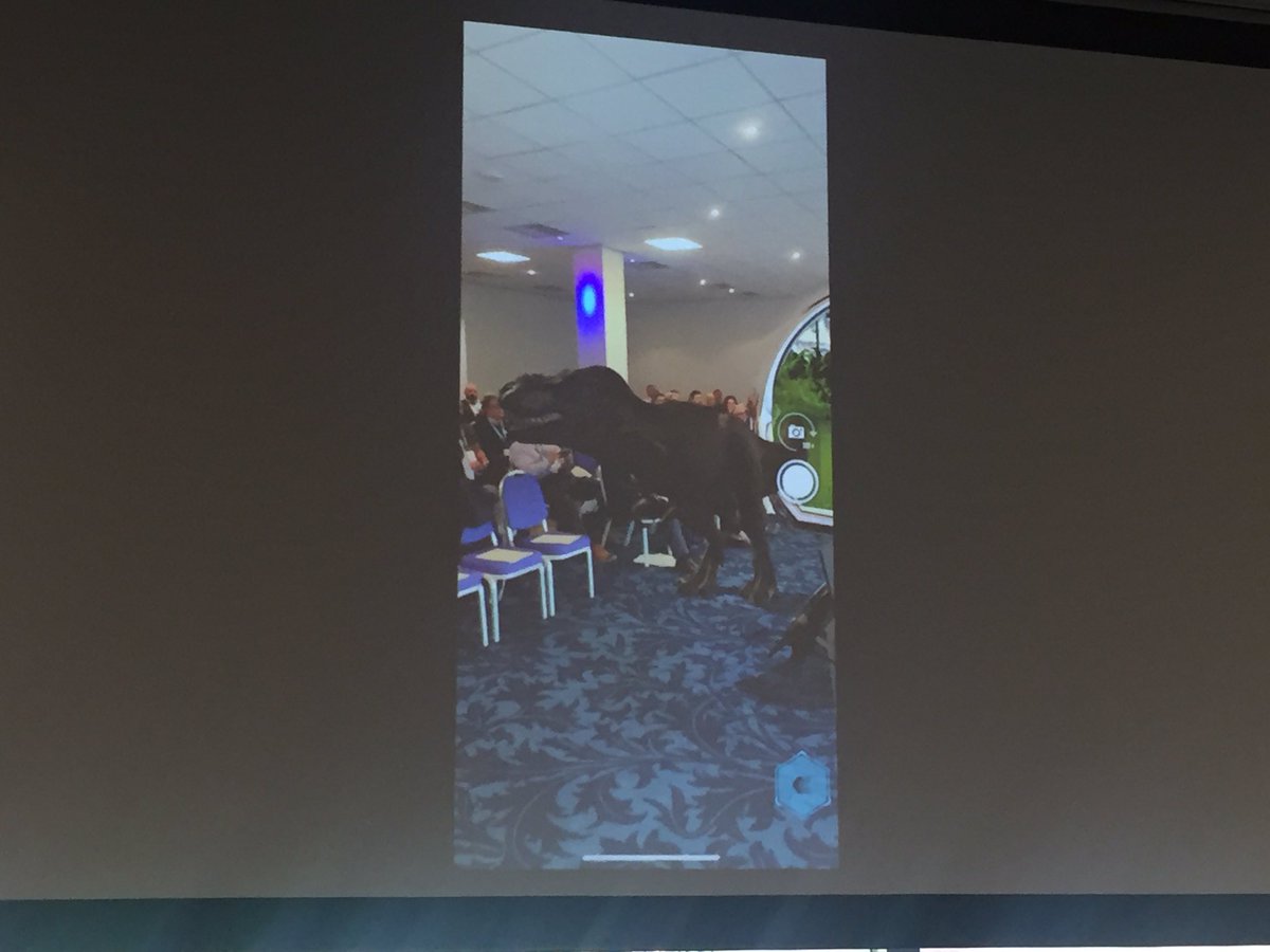 Wow! A ‘virtual’ T Rex <a href="/IWFM_Scotland/">IWFM Scotland</a> conference, walking amongst us...amazing! #iwfmscotlandconference