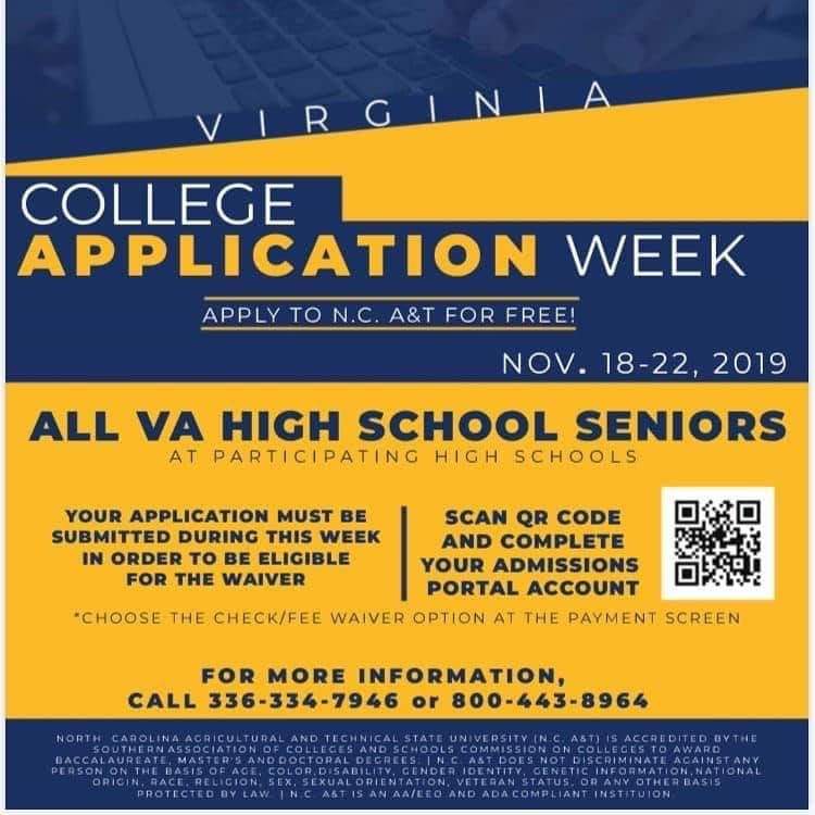 @TCWTitans <a href="/ncatsuaggies/">North Carolina A&T</a> is offering FREE applications this week.
#AggiesDo
