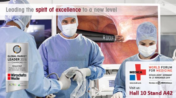 RichardWolfUK's tweet photo. visit #RichardWolf at #MEDICA, the world’s biggest trade fair for medical technology, in Düsseldorf from November 18 to 21, 2019. HALL 10 STAND 22.
Discover our #single-use #Ureterorenoscope and #SystemGreen #ICG to implement new and improved diagnostic methods https://t.co/MTAR8w8J33