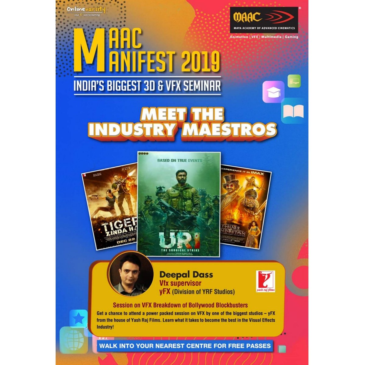 MayaAcademyInd's tweet photo. Presenting #MAACManifest2019, India's biggest 3D and VFX Seminar! It's back for you to interact with and learn from industry experts. Come, witness the magic that students and enthusiasts bring to this grand platform.
#MAAC #MAACIndia #JoinMAAC #MAACManifest #Students https://t.co/XdKN4r33y6