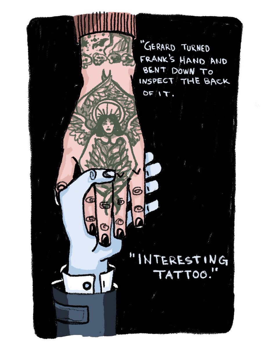 frnkmilflover69's tweet image. (2/4) “Gerard turned Frank’s hand and bent down to inspect the back of it. “Interesting tattoo.” #unholyverse