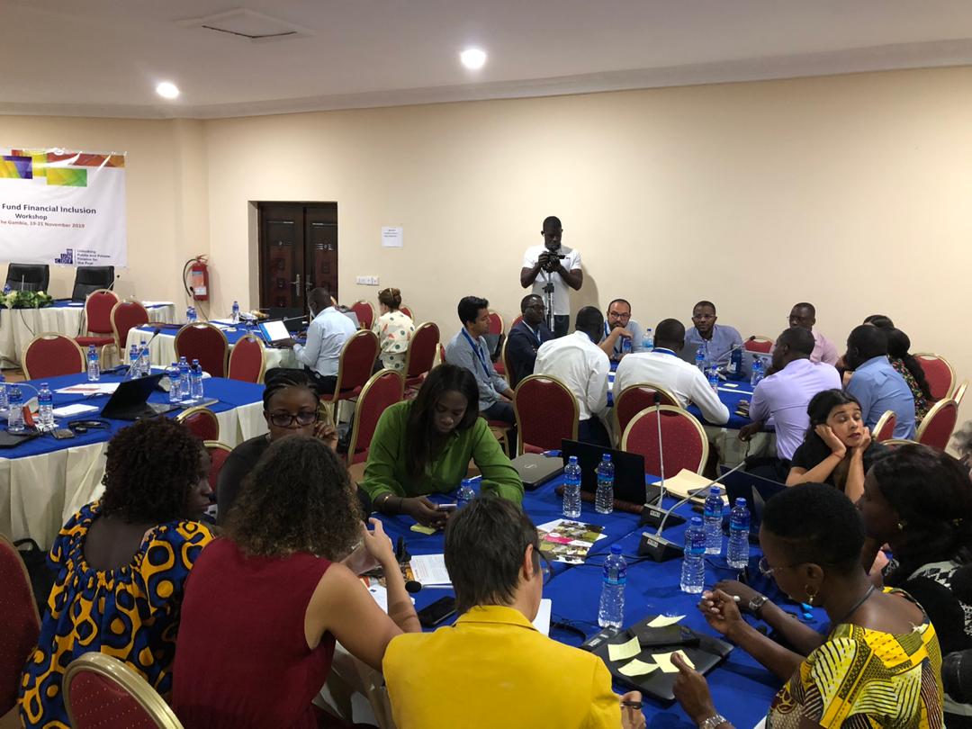 UNCDF's tweet photo. Today was the third day of the EU-TF #FinancialInclusion workshop in #TheGambia. Participants are sharing the learning and debriefing observations from a field-level exposure visit. 🇬🇲 @EUinTheGambia https://t.co/QjAXzbcm2Z