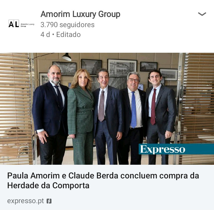 Sim, o Amorim Luxury Group , um dos maiores promotores imobiliários portugueses, é cliente buildtoo!
Efetivada a compra da Herdade da Comporta com o consórcio luso-franco com a Vanguard Properties, todo o processo construtivo vai ser gerido na nossa plataforma.
#JNcQUOI #buildtoo