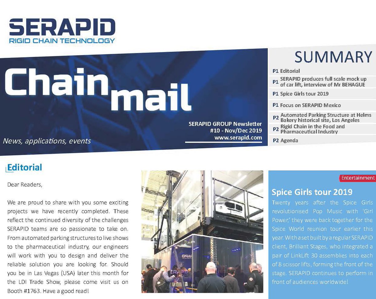 New issue of our Newsletter Chain Mail now available! You will find: interview of Mr Julien BEHAGUE about the full scale mock up of car lift recently made ; automated parking structure at Helms Bakery historical site, … bit.ly/2Oz3atQ