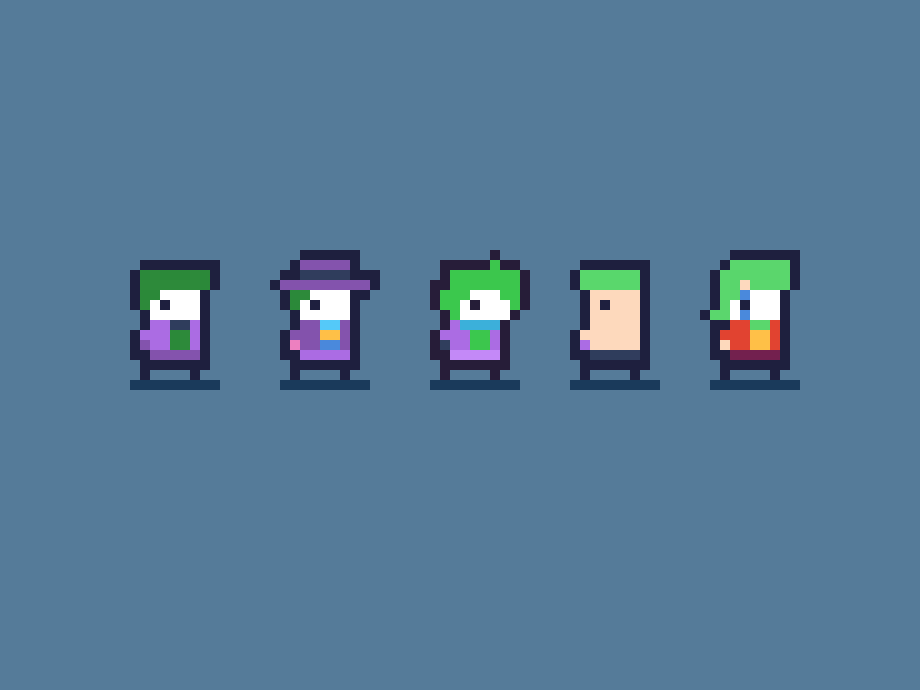 ChrisKSeidel's tweet photo. . @BombrioGame style Joker designs. I'm going to post some more #Batman and #Joker like designs in the next few days.
#arcade #pixelart #retro #gamedev #characterdesign https://t.co/VXbyrD7Zhz