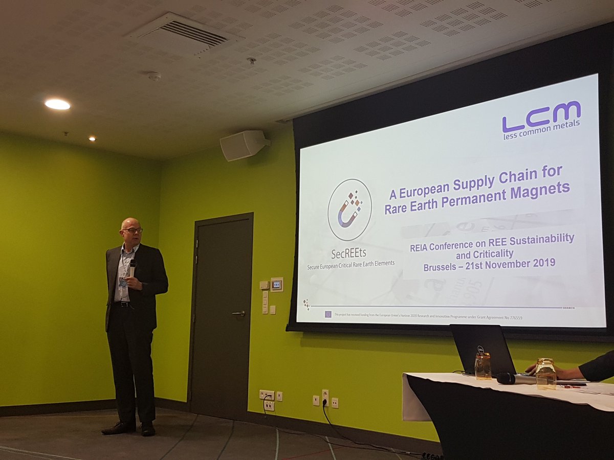 ProspexInst's tweet photo. Ian Higgins from our Less Common Metals presenting #H2020 #SecREEts European REE magnet integrated value chain, thanks @REIA_global for the opportunity! @EU_H2020 #RawMaterialsWeek https://t.co/KzTdScIpLQ