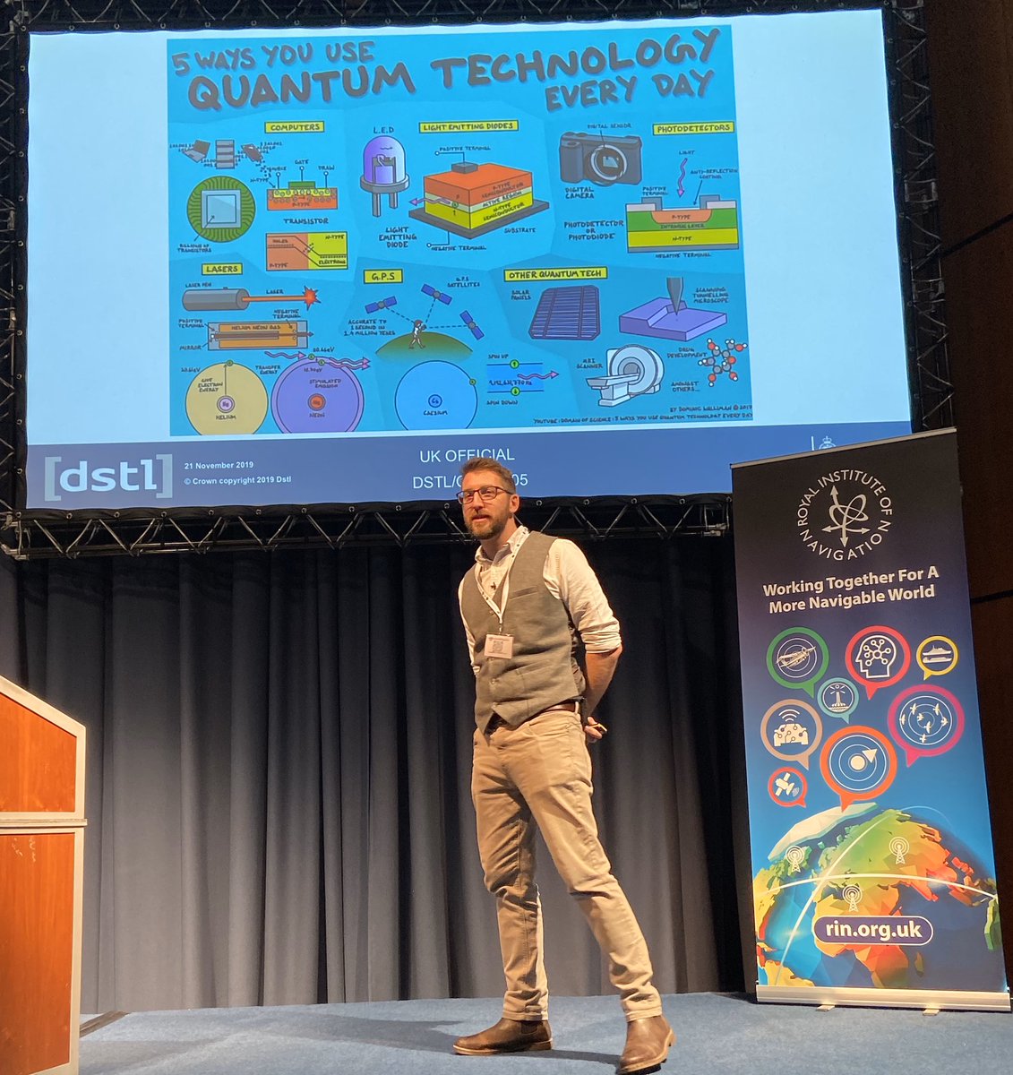 at_RIN's tweet photo. Following Rob, Matt Himsworth from @dstlmod is here to explain quantum technology to the #INC2019 audience https://t.co/iYG81EclKN