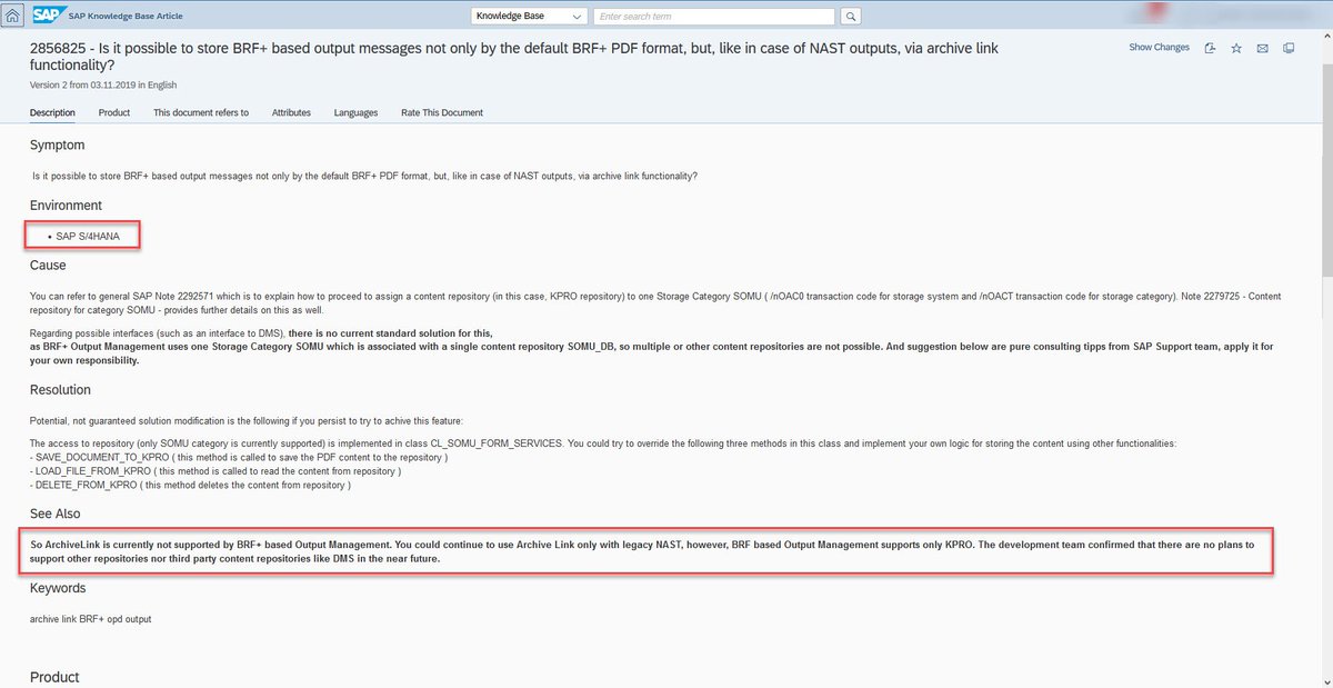 MDJoerg's tweet image. I can not believe that: no #ArchiveLink available to store enterprise documents printed with the &quot;strategic&quot; #SAP technology #BRFPlus in the new #S4HANA world?!
#KPRO ist the answer? Any ideas?
cc: @CBasis