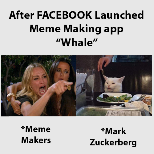 AuxanoGlobal's tweet photo. Introducing Facebook's #Meme-Making App 'Whale' By The NPE Team On The IOS App Store.
Good news for all the meme-makers out here! Facebook's Whale is here for you to show your creativity.
https://t.co/xIWBf87vGi
#Facebook #WhaleApp #MemeMakerApp #FacebookMemes #NPETeamFacebook https://t.co/05YlKAlgL5