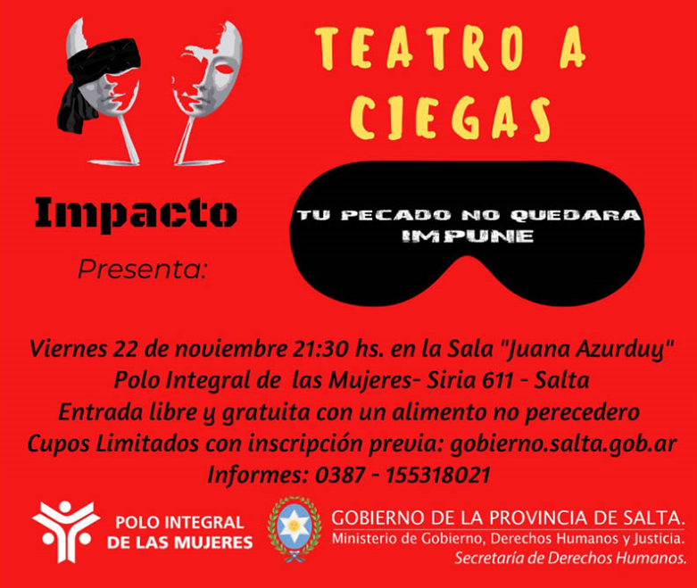 Este viernes se presenta “Tu pecado no quedará impune” en el Polo Integral de las Mujeres, obra que busca visibilizar y sensibilizar sobre violencia familiar y de género.
bit.ly/2D0E4ia
