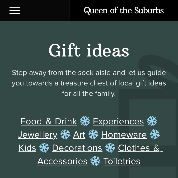 Fab to see so many of our sellers featured in the @queensuburbs #Ealing Gift Guide including @vrw123 & @nailpad. Buy straight from them at our #Christmas market at The Fox in #Hanwell on 7th December 🦊 #ChristmasIsComing #London #WomeninBusiness #shopsmall #shoplocal #justacard