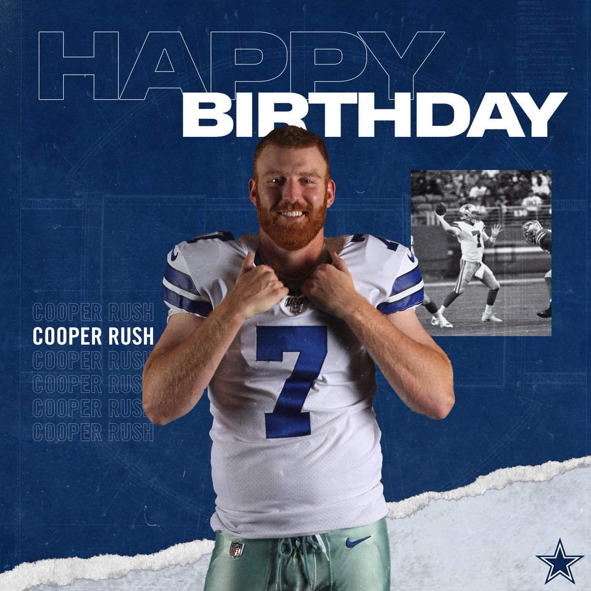 #CowboysNation, join us in wishing <a href="/rush_cooper/">Cooper Rush</a> a happy birthday 🌟