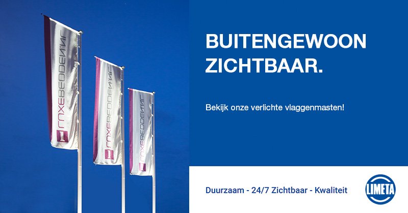 Laat uw vlaggen van onder aanschijnen, zo bent u 's avonds en 's nachts zichtbaar en vindbaar. 

#buitengewoon #zichtbaar