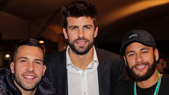 Jordi Alba, Piqué y Neymar, en la Copa Davis.