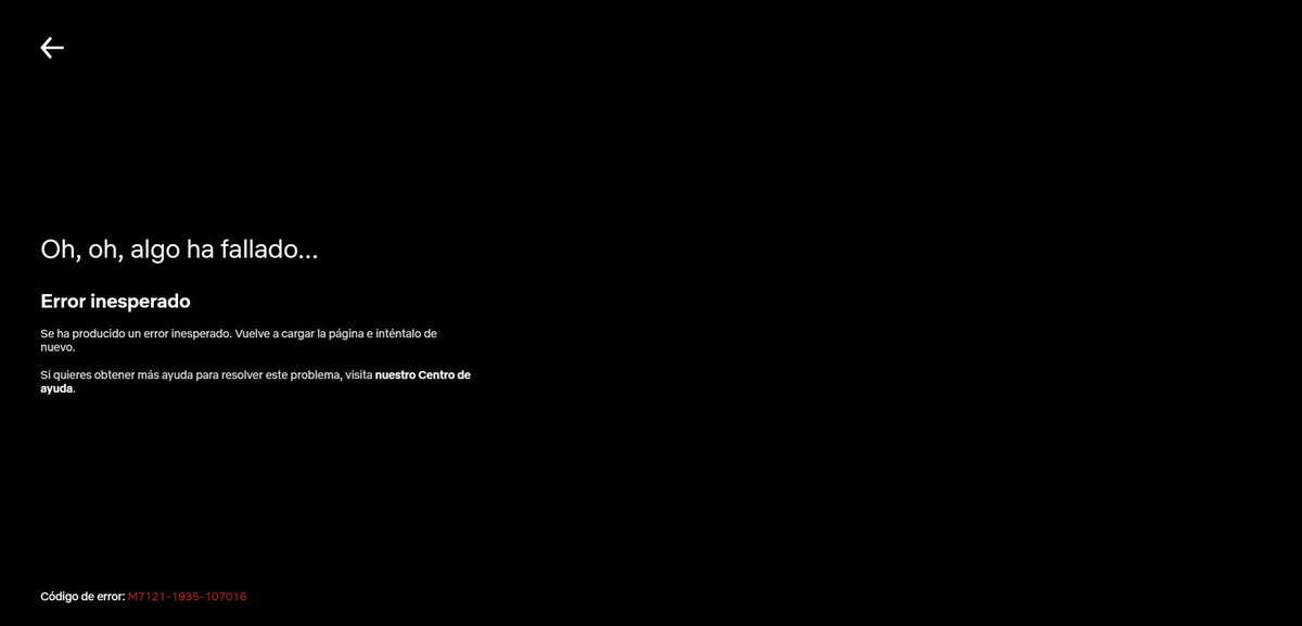 AbelRamosrc's tweet photo. Alguna explicación para esto @NetflixES? #netflix #errorinesperado https://t.co/OuHXXWUhTv